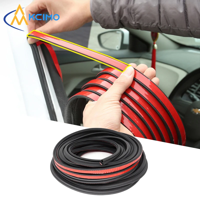 Kcimo Car Door Weatherproof Rubber Seal Strips Soundproof Adhesive Sealing Trim for Trunk Interior Auto Accessories