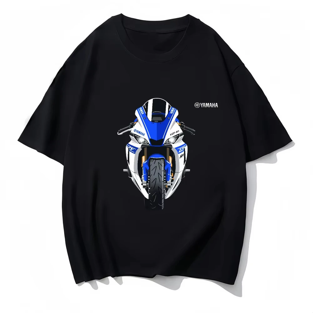

YAMAHA Moto Printed T-shirt Motorcycle Modified Summer New Style Men's and Women's Loose Casual Cycling Short Sleeve Top