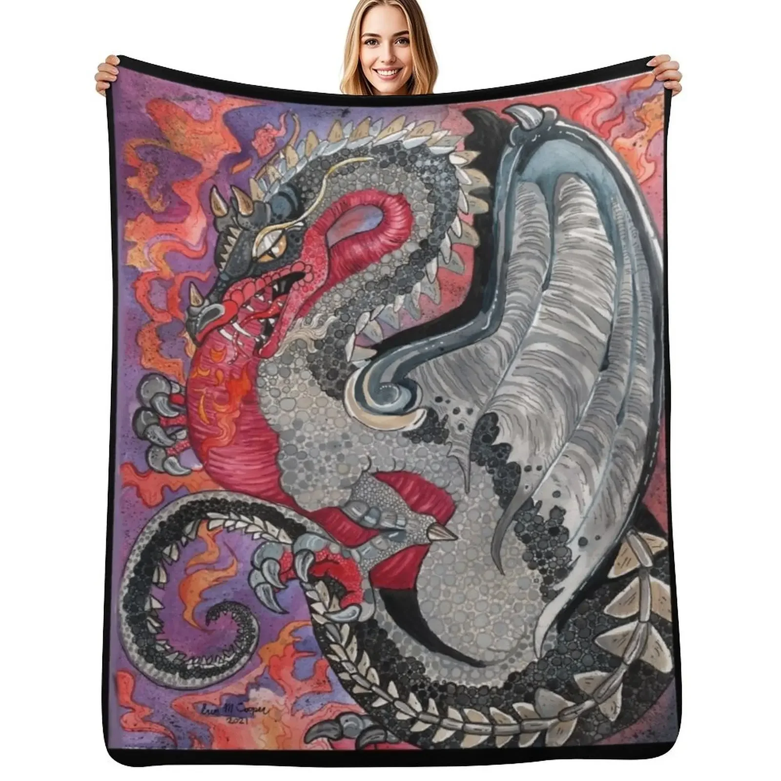 

Bryagh Flight of Dragons Throw Blanket Sofa Quilt Blankets For Baby Furrys Blanket