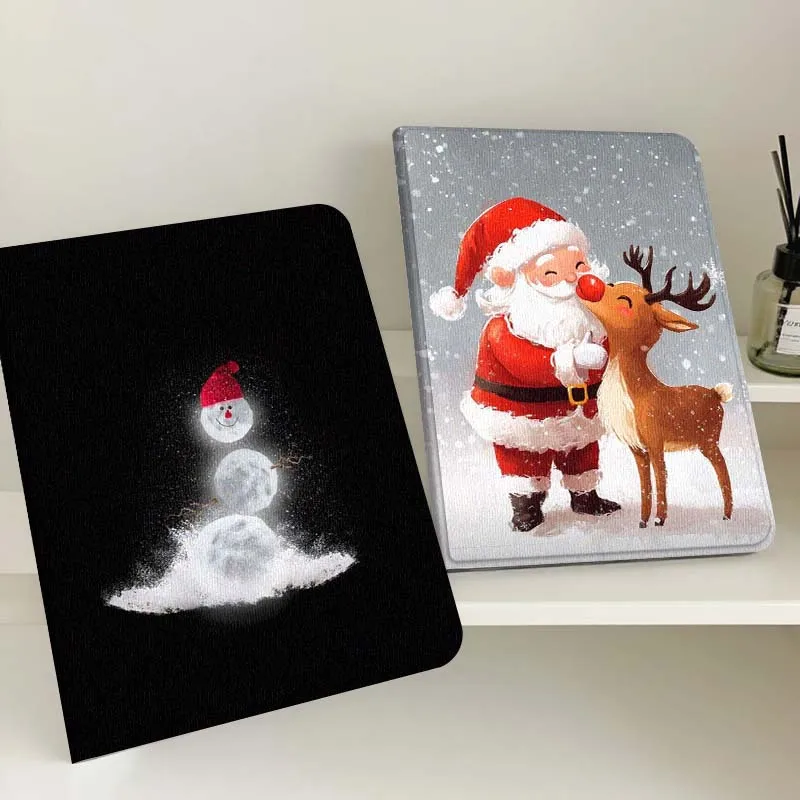 

Cartoon Snowman Red Hat Gift Tablet Case For Samsung Tab Galaxy S6 S11 A A7 A8 A9 A11 10.1 10.4 10.5 Plus Lite
