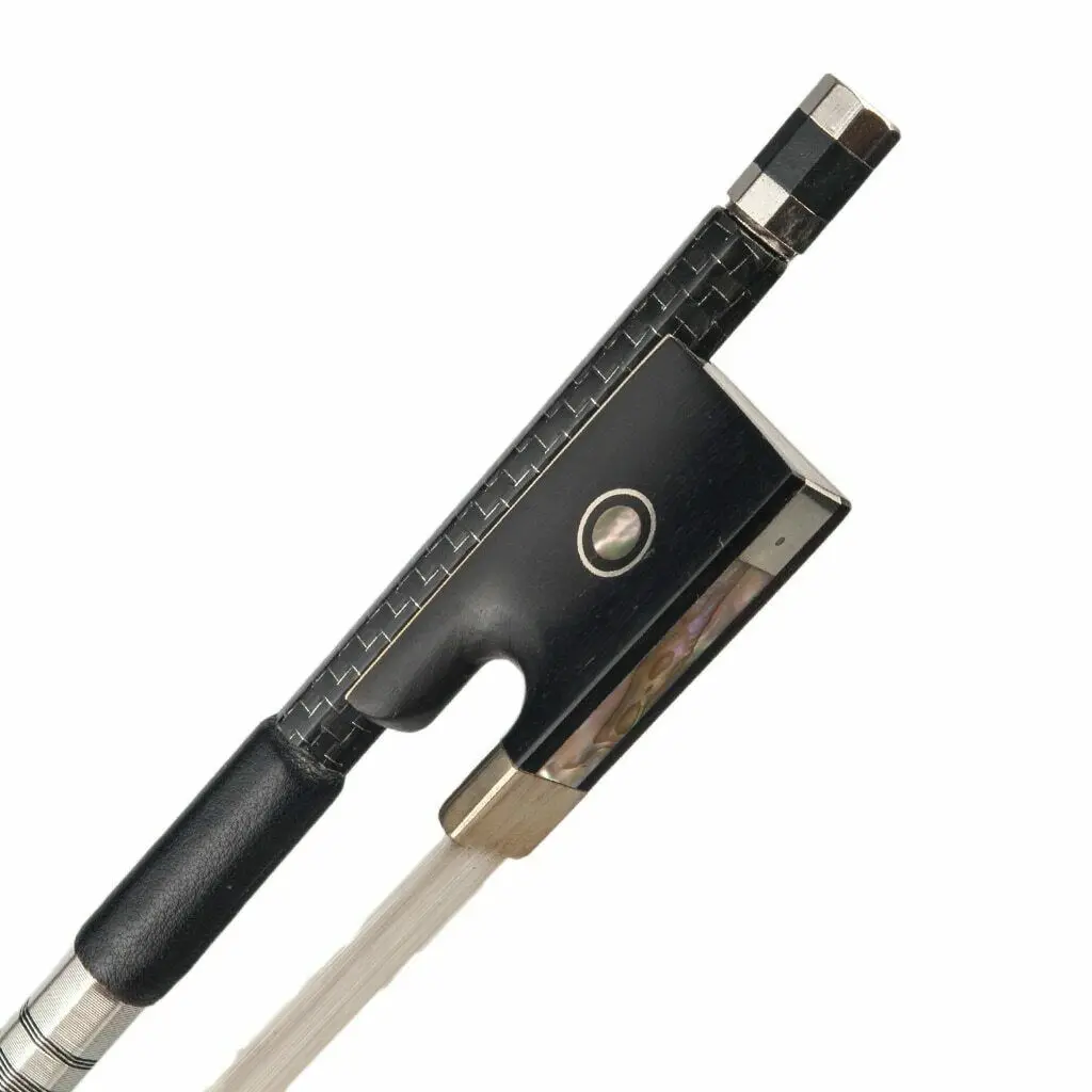 Mugig 4/4 Size Violin Bow Silver Silk Braided Carbon Fiber Round Stick Ebony Frog Bow Well Balanced For Violinlists Orchestra