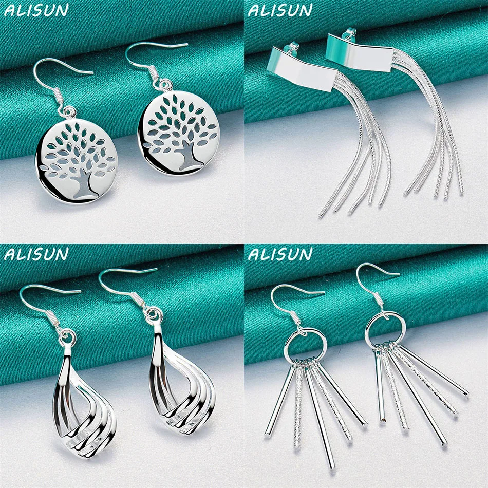 

ALISUN 925 Sterling Silver Geometric Drop Earrings For Women Creativity Gifts Street All-match Party And Daily Wear