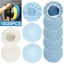 Car Polisher Pad Bonnet 9-10in Soft Microfiber Car Cleaning Tools Accessories Polishing Buffer Cover Kit for Wood Metal Jewelry