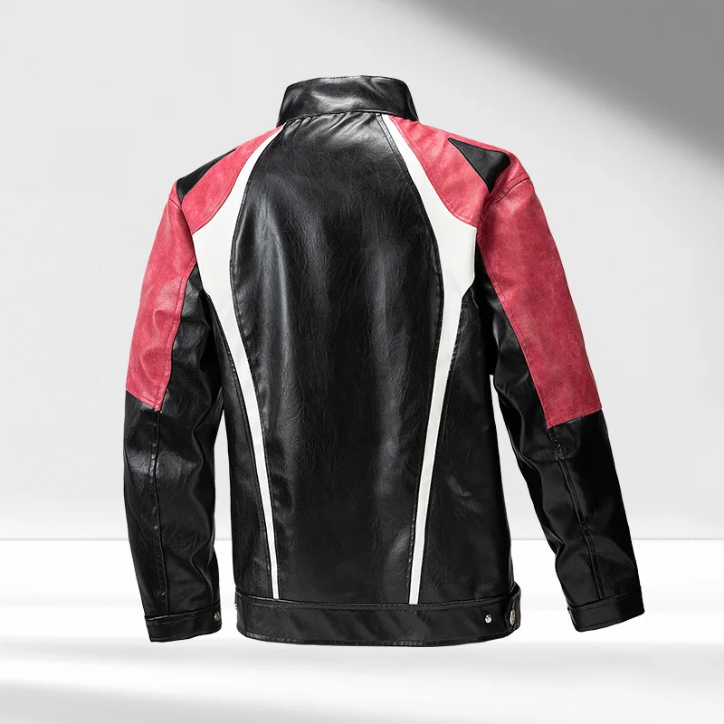 Giacca da moto Patchwork uomo 2024 autunno inverno giacca da moto uomo donna giacca da Motocross in pelle PU abbigliamento da equitazione