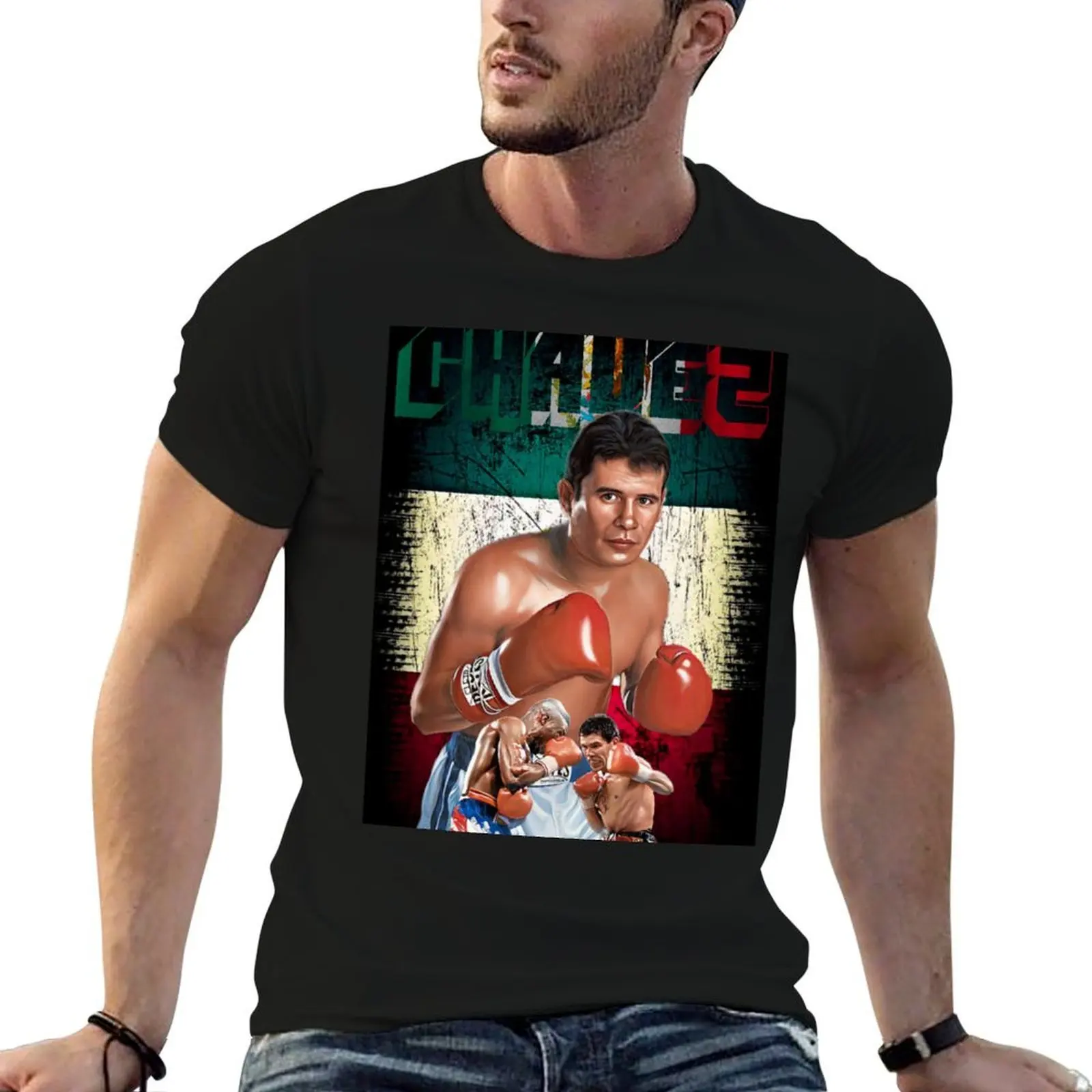 Julio Cesar Chavez El Gran Campeón de México T-Shirt Urban Style Casual Short Sleeve Top