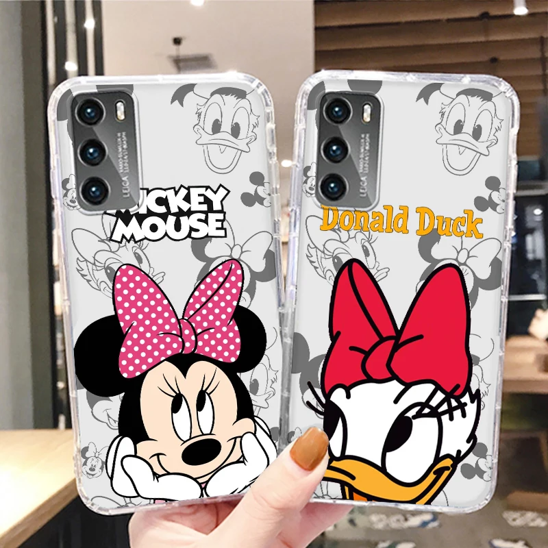 Capa transparente de telefone Disney Pato Donald para Huawei P50 P40 P30 P20 Lite P Smart Z Pro Plus 2019 2021