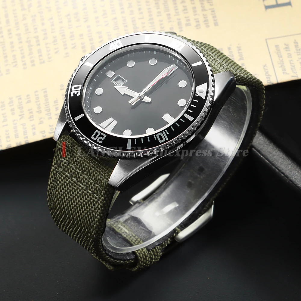 IWCパイロット用ナイロンキャンバス時計ストラップ 20mm 21mm 22mm グリーン ブラック スポーツウォッチバンド 牛革リストバンド メンズ レディース ブレスレット