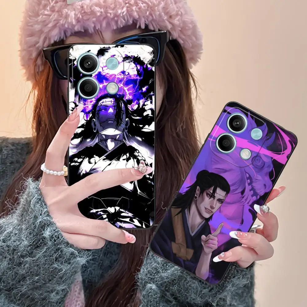 

Jujutsu Kaisen Geto Suguru Phone Case for Xiaomi Redmi Note 14 13 12 11 10 9 S A Pro Plus Lite 5G Black Cellphones Luxury Cover