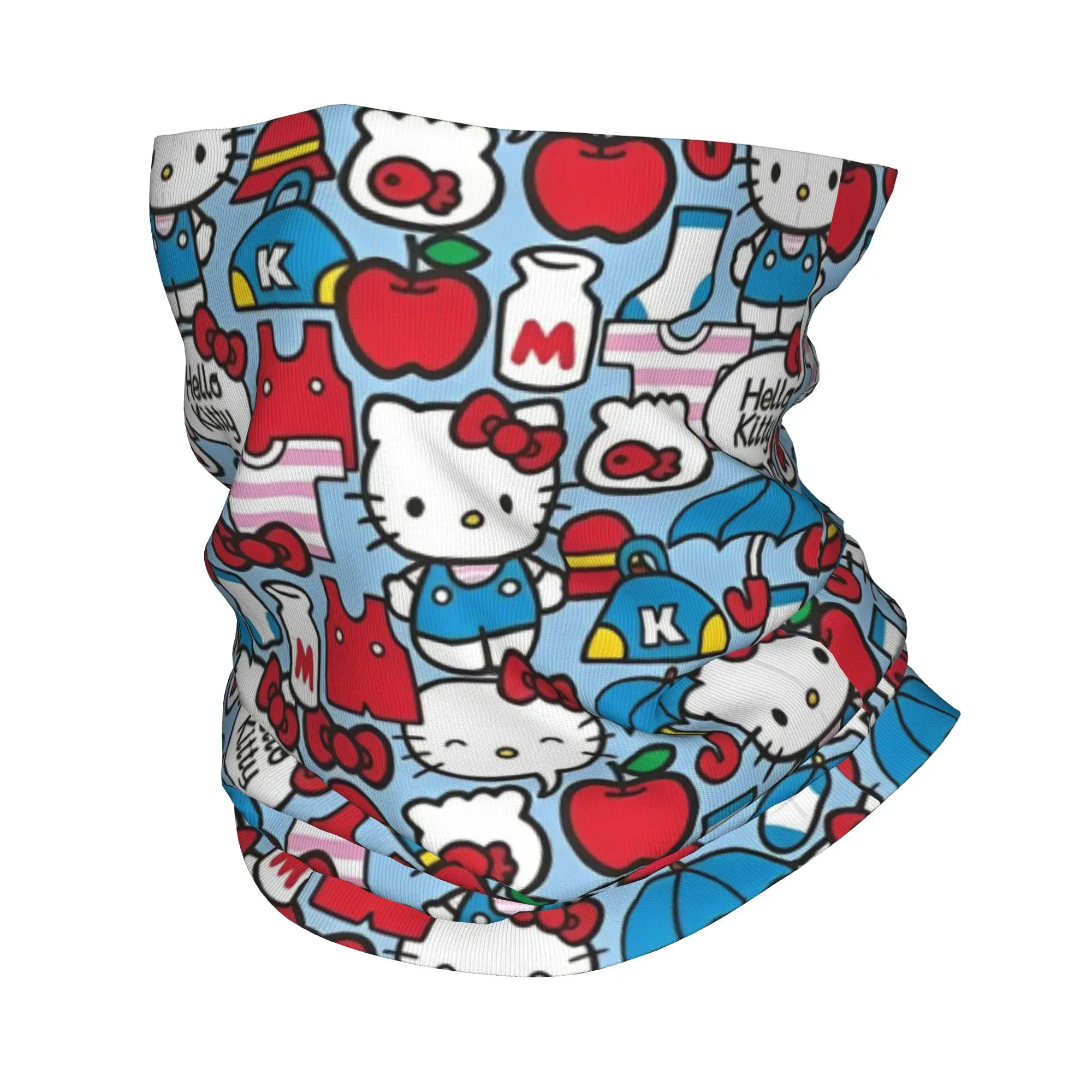 

Милая бандана с рисунком «Hello Kitty», чехол на шею, Балаклава Hello Kitty, маска, шарф, теплая повязка на голову, походная повязка для мужчин, женщин, взрослых, ветрозащитная