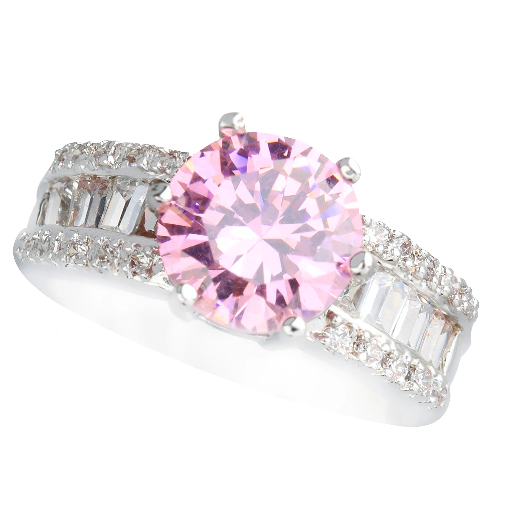 9*9mm Pink Kunzite6 925 Sterling Silver Ring Q1041-F