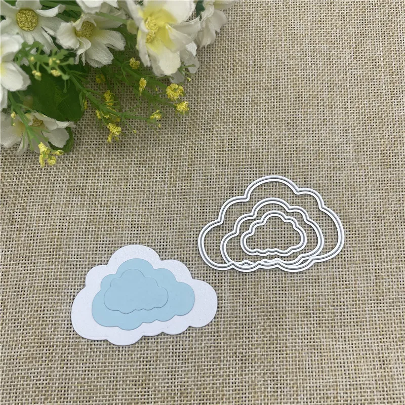 3 pcs Clouds Metal cutting dies  mold Round hole label tag Scrapbook paper craft knife mould blade punch stencils dies