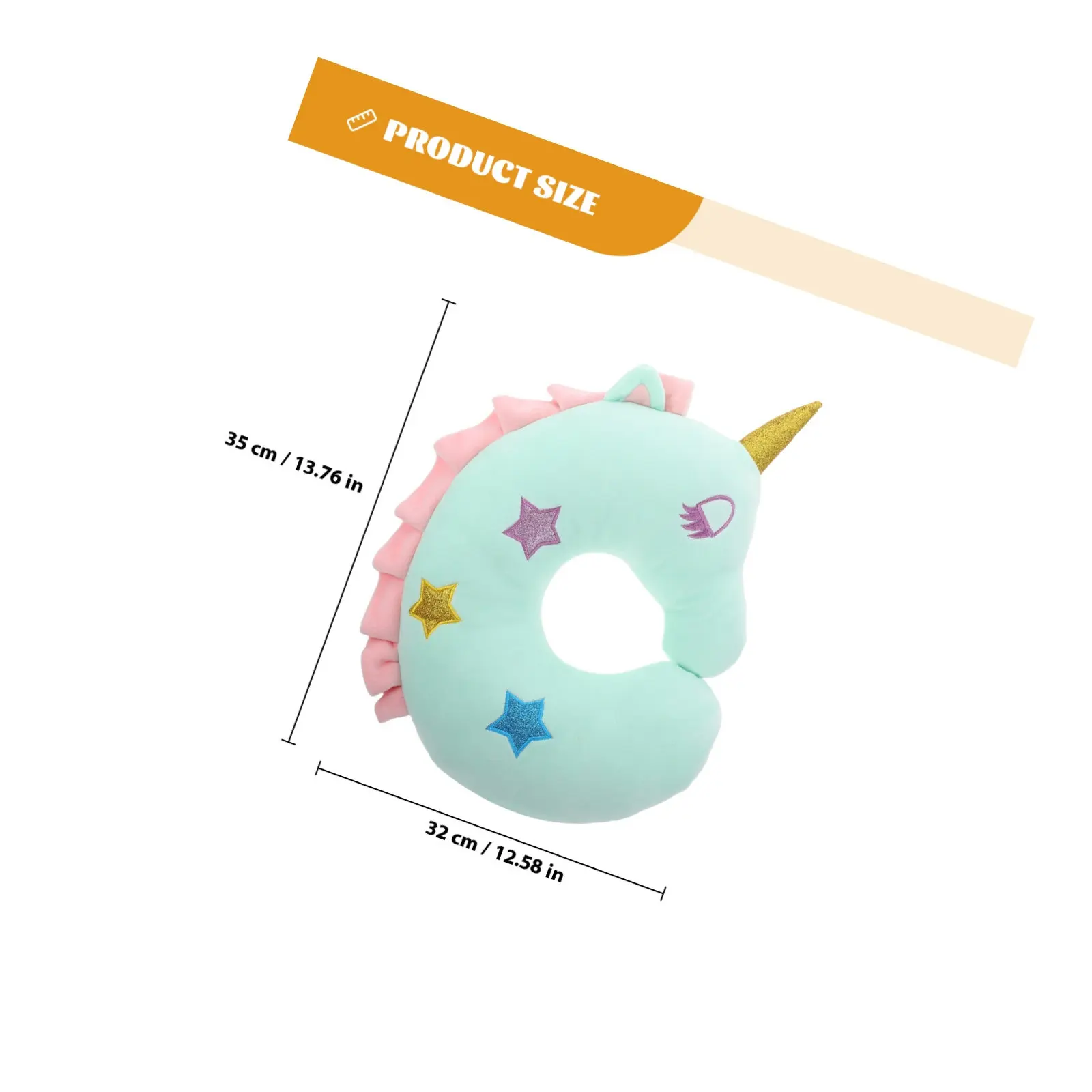 Cartoon Unicorn U-Shaped Neck Pillow Supple Comfortable Neck Support Pillow for Travel Airplane Car Desk Home Use