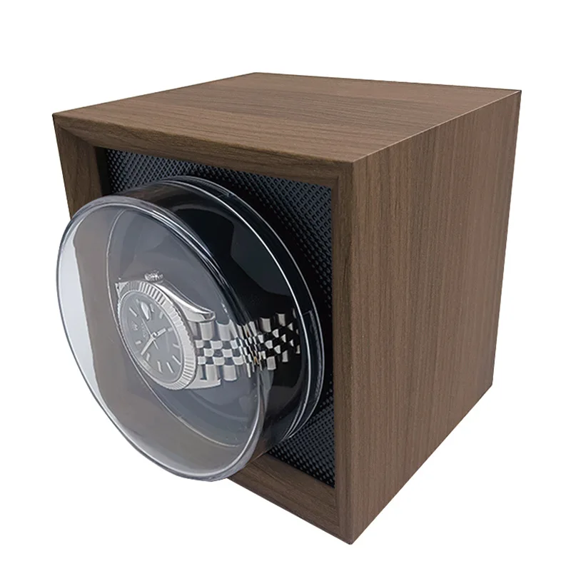 

Luxury Automatic Watch Winder with Black Walnut Finish, Transparent Cover and Noise Reduction Technology Watchwinder