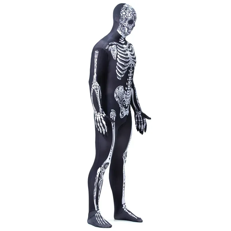 Halloween ghost festival print skull bodysuit cosplay costume adult men horrible zombies Zentai full body cover jumpsuit c36m280