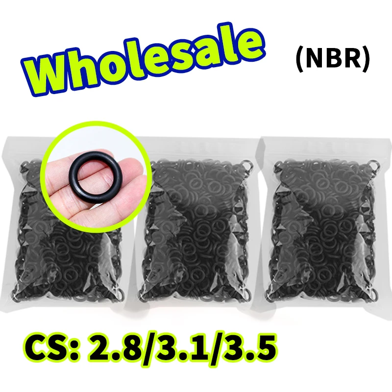 O-ring wholesale thickness 2.8/3.1/3.5mm cross-section NBR link nitrile rubber gasket seal ring rubber elastic free shipping