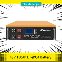 Cloudenergy 48V 150Ah Cabinet Type Lithium LiFePO4 Deep Cycle Battery Pack, 7680Wh Energy, 6000+ Life Cycles Satisfy Home Energy