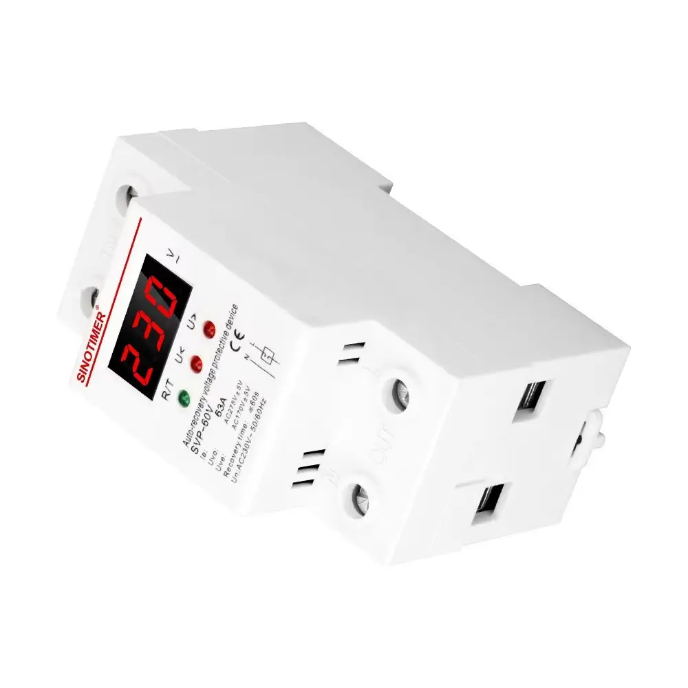 220V 63A 40A Cut Off Power Regulator Single-phase LED Display Adjust Voltage Relay Control Over Under Voltage Protector Device
