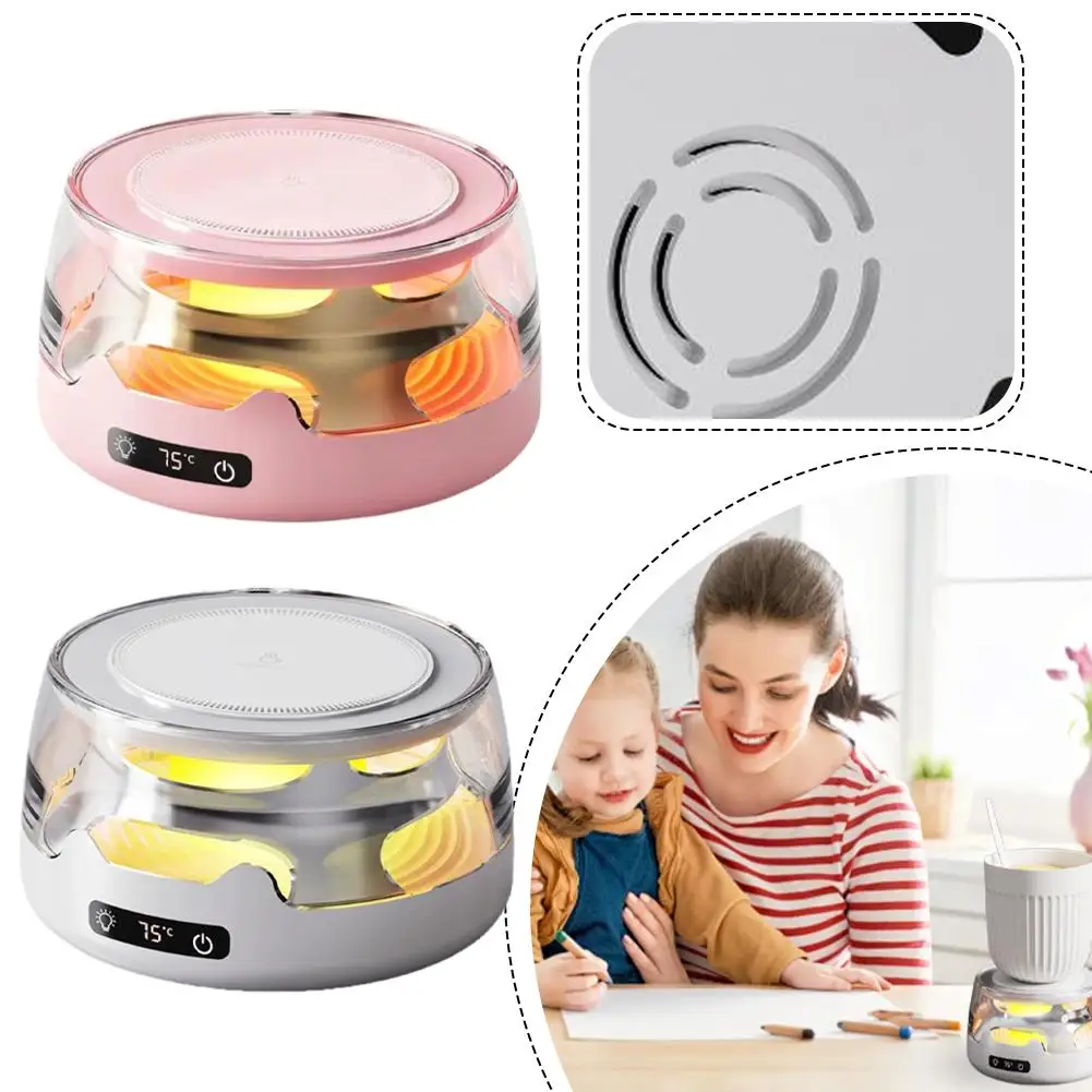 Cup Heater Thermostatic Heating Coaster 4-speed Adjustment Heating 55 65 75 85 Degrees Cup Warmer With Light For Home Office