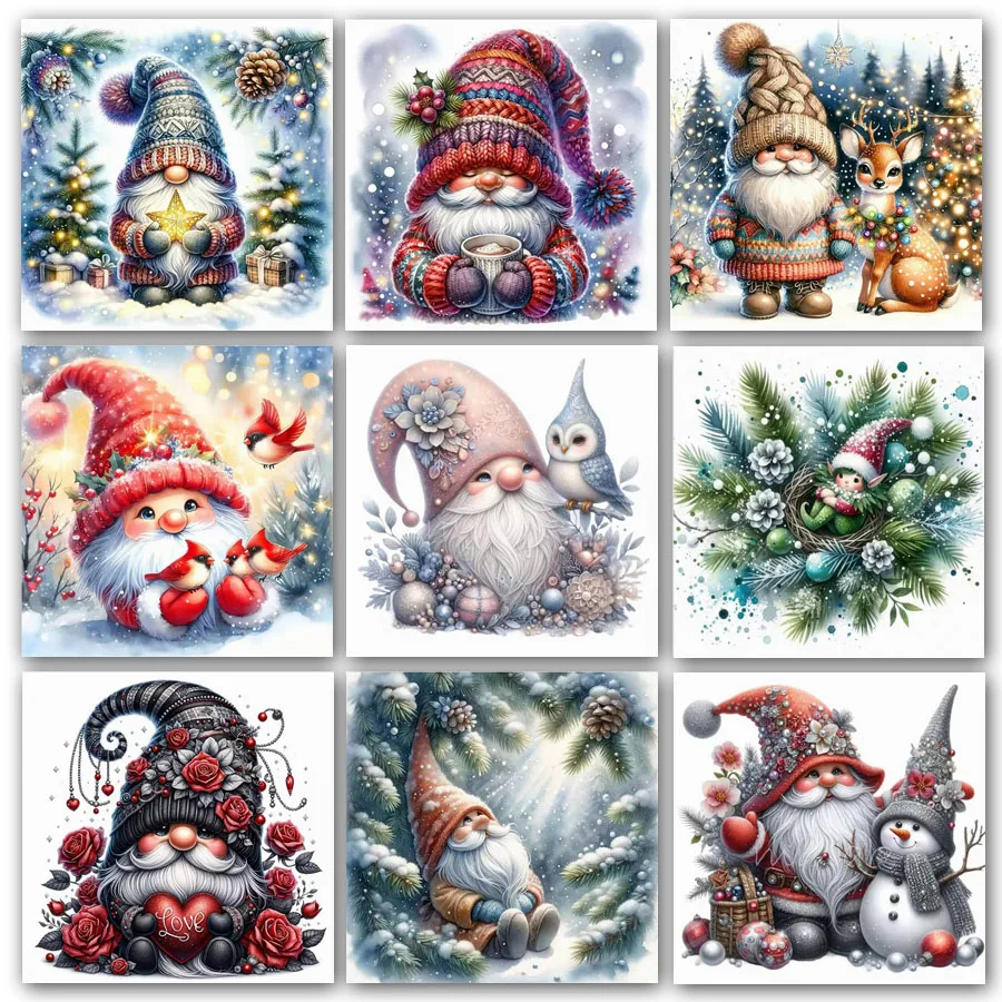 Diy Diamond Painting New Arrival 2024 Dwarf Old Man Full Mosaic Embroidery Cartoon Christmas Art Rhinestone Picture Wall Decor