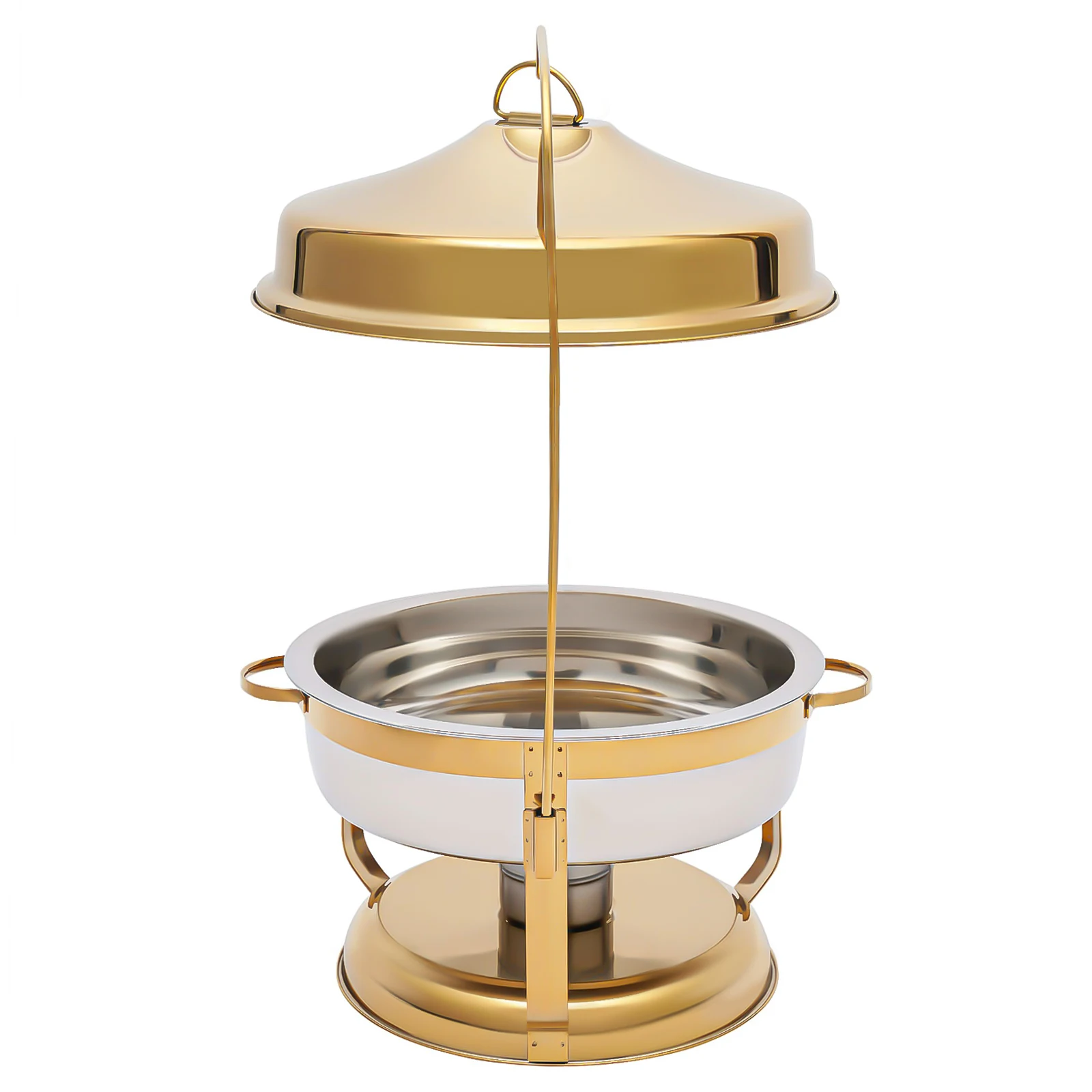 

Chafing Dish 9l Capacity 201 Stainless Steel Dual-Use Warm/Cool 5x Magnifier Suitable For Restaurants Hotels Catering