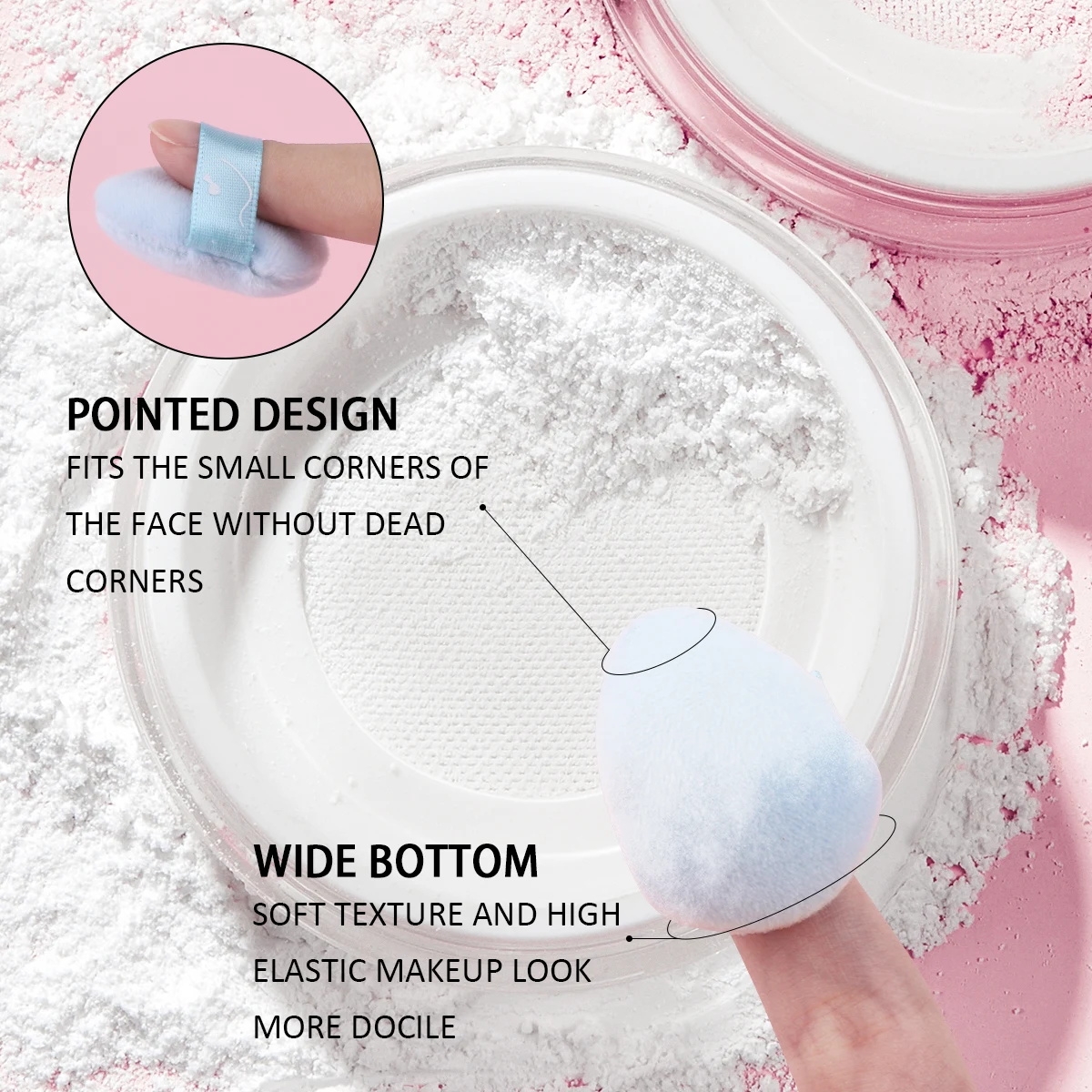 بدلات مكياج منفوخة مع صناديق ، نفخة بودرة مخفوقة ، قفزة ناعمة ، تستخدم لمكياج الوجه ، لونين ، 6