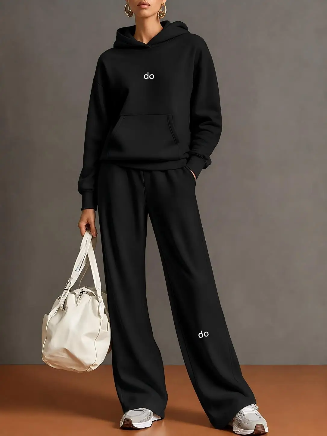 2026 Autumn/Winter New Women's Clothing Set - Casual Hoodie Wide Leg Pants Two Piece Loose Sports Set for Women