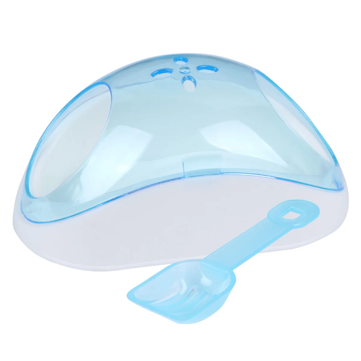 

Pet Bath Set Small Animal Sand Bath For Hamster Chinchilla Portable Double Entrance Half Transparent Bathroom