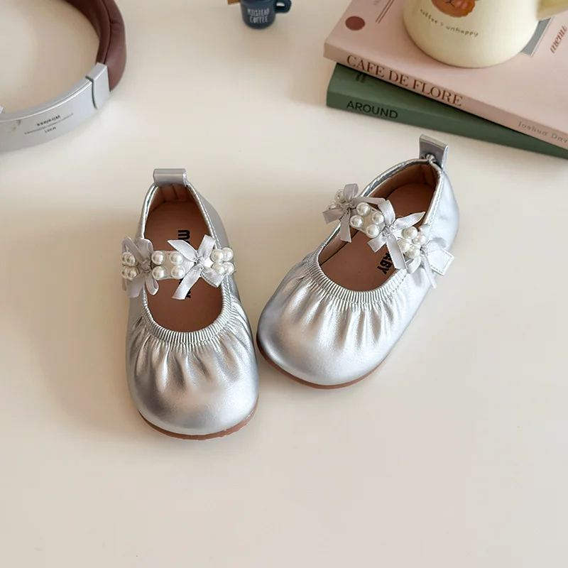 

Children Leather Shoes for Girls 2025 Autumn New Fashion Korean Style Soft Bottom Anti-slippery Versatile Princess Wedding Shoes