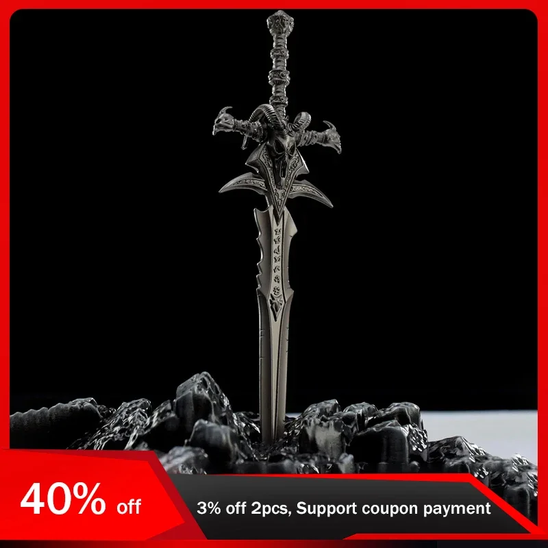 14cm World of Warcraft Frostmourne Gun Color Alloy Swords Game Keychain Weapons Model Replica Toy for Boy Katana Christmas Gifts