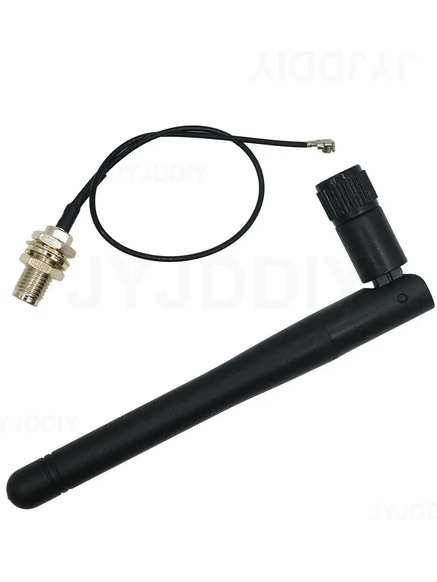 Antenne WiFi 2,4 GHz 3dBi 2,4g Aérienne RP-SMA Mâle routeur sans fil + Câble Pigtail 17cm PCI U.FL IPX vers RP SMA Mâle ESP8266 ESP32