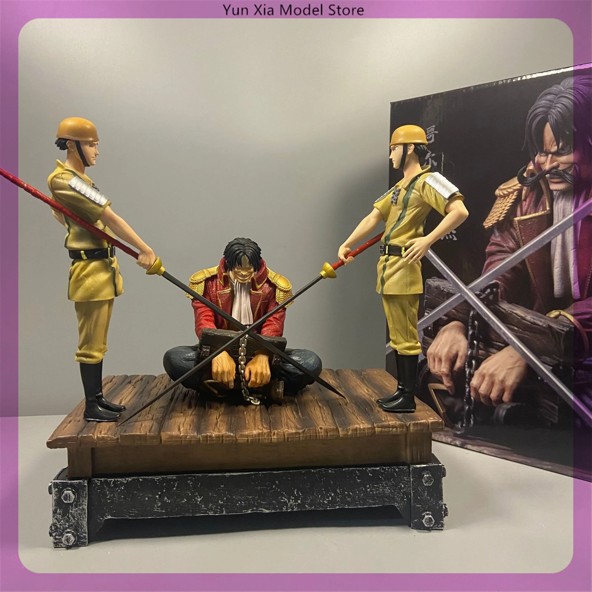 

26cm One Piece Gol D Roger Execution Desk Soldier Anime Action Figure Model Gk Statue Collection Desktop Decoration Ornament Toy