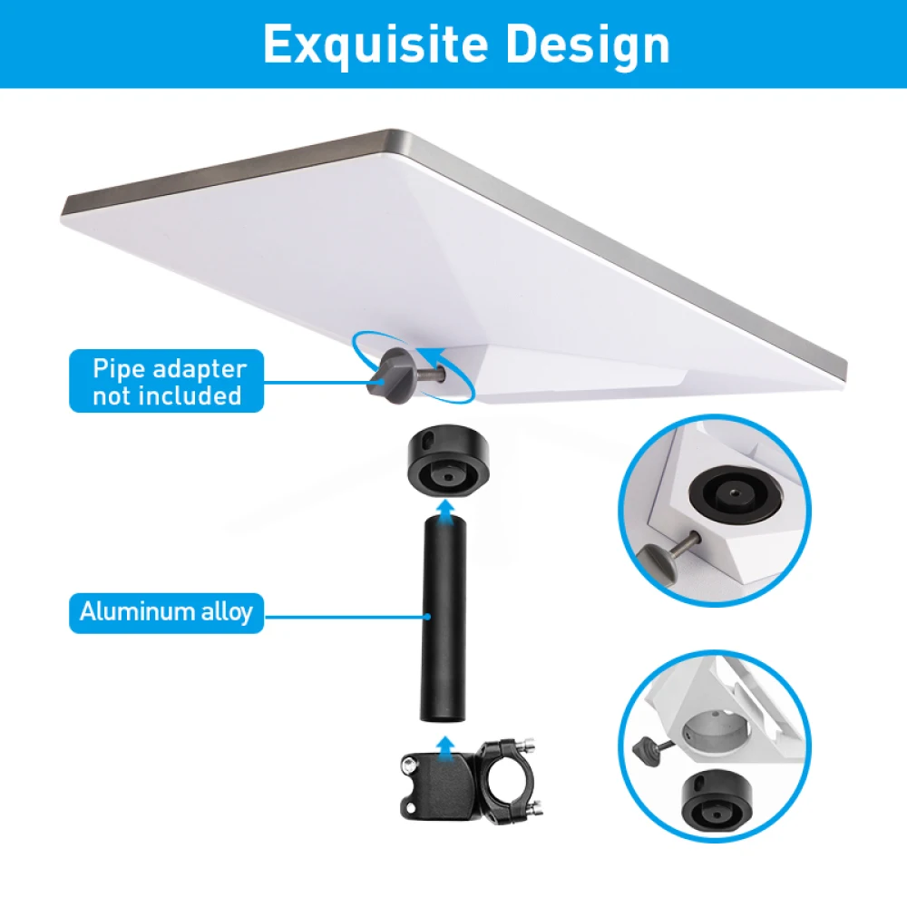 for Starlink Mini Mount Kit for RV Yacht Camper Roof Rack & Pole Clamp Mount with Aluminum Alloy Pipe