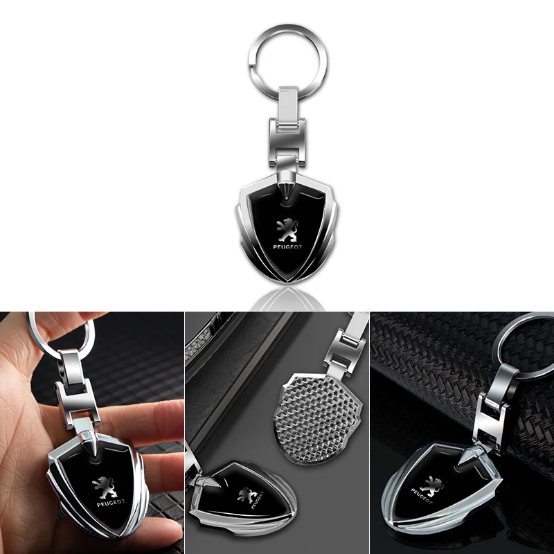 Car Styling Logo Metal Badge Keychain Key Decoration Accessories For Peugeot 307 408 207 205 206 407 107 308 4008 507 508