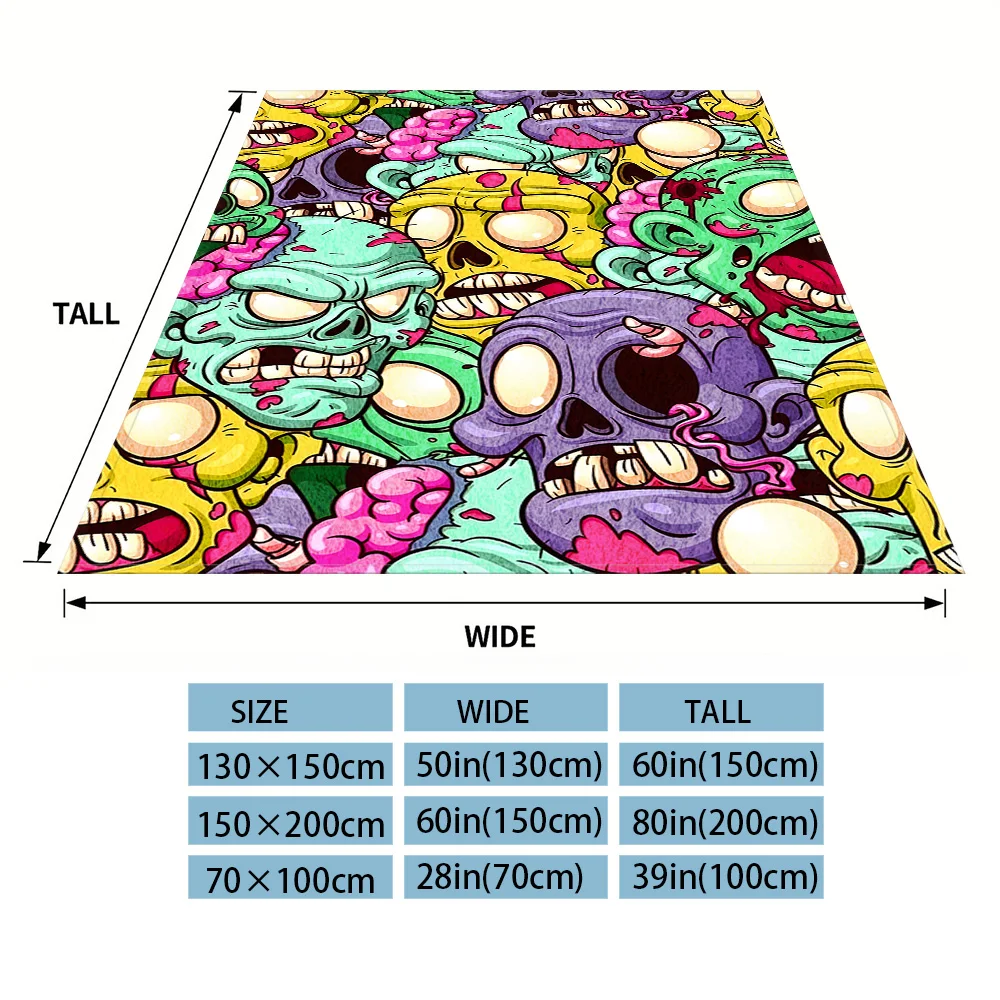 Zombie Heads Four Season Flannel Blanket, Soft Plush Skin Friendly Sofa Blanket, A Great Gift Item