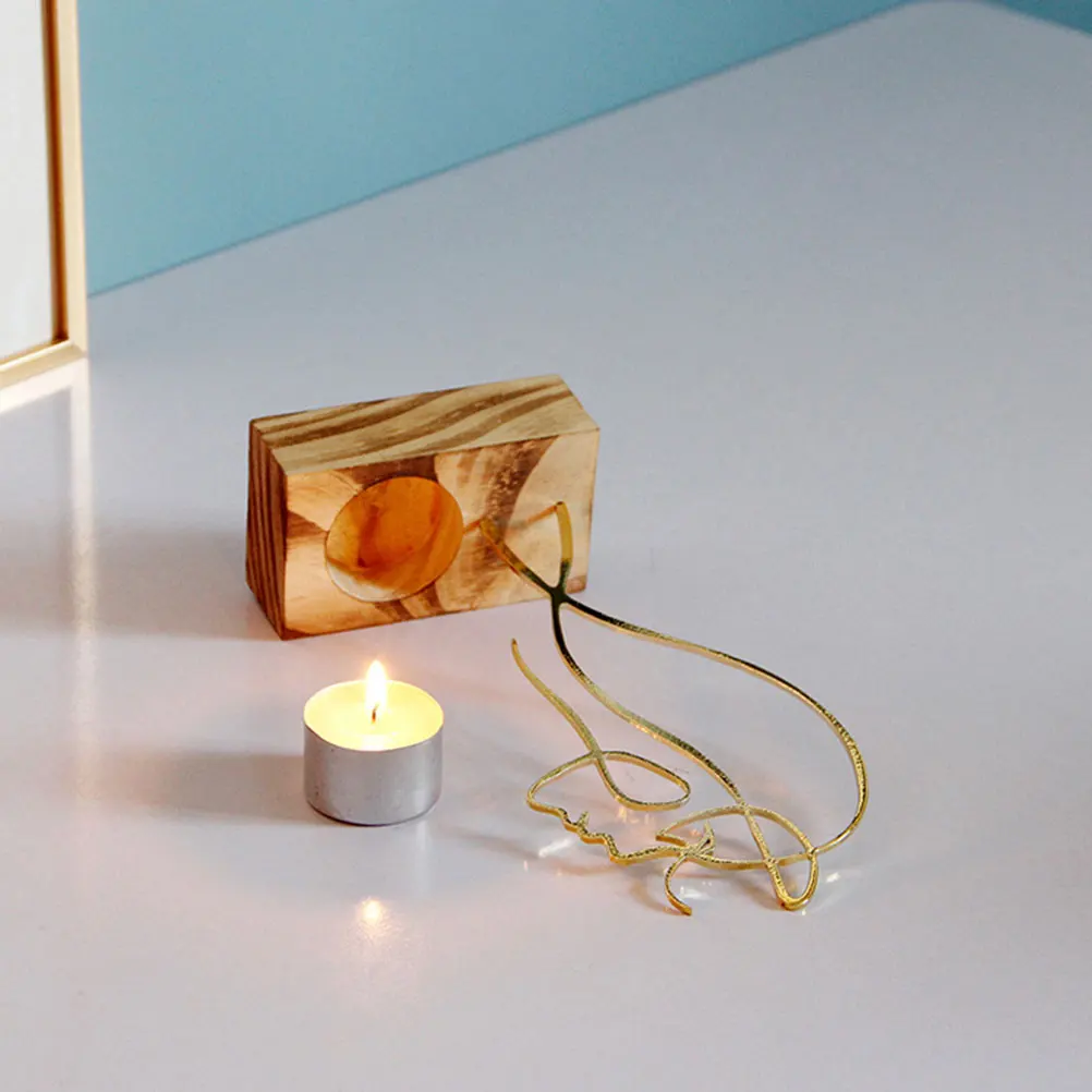 

Decorative C Holder Wooden Abstract Sculpture C Table Centerpiece Banquet Christmas Valentine Home Decor