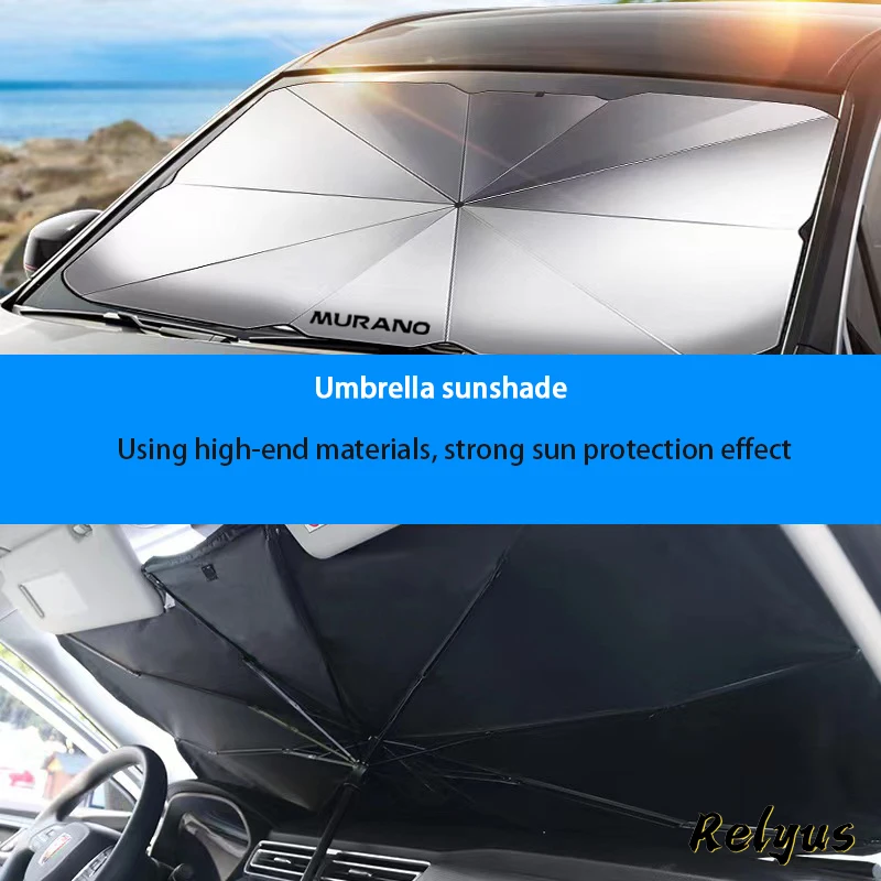 Car Sunshade Umbrella for Nissan Murano 1 2 3 Z50 Z51 Z52 Logo Car Front Window Windshield Foldable Parasol Protection Accessory