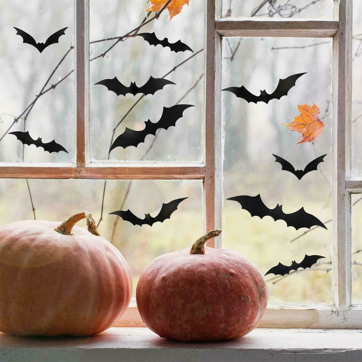 

16/24Pcs New PVC Halloween 3D Black Bat Stickers, Ideal For Infusing Spooky Atmosphere Into Your Decor