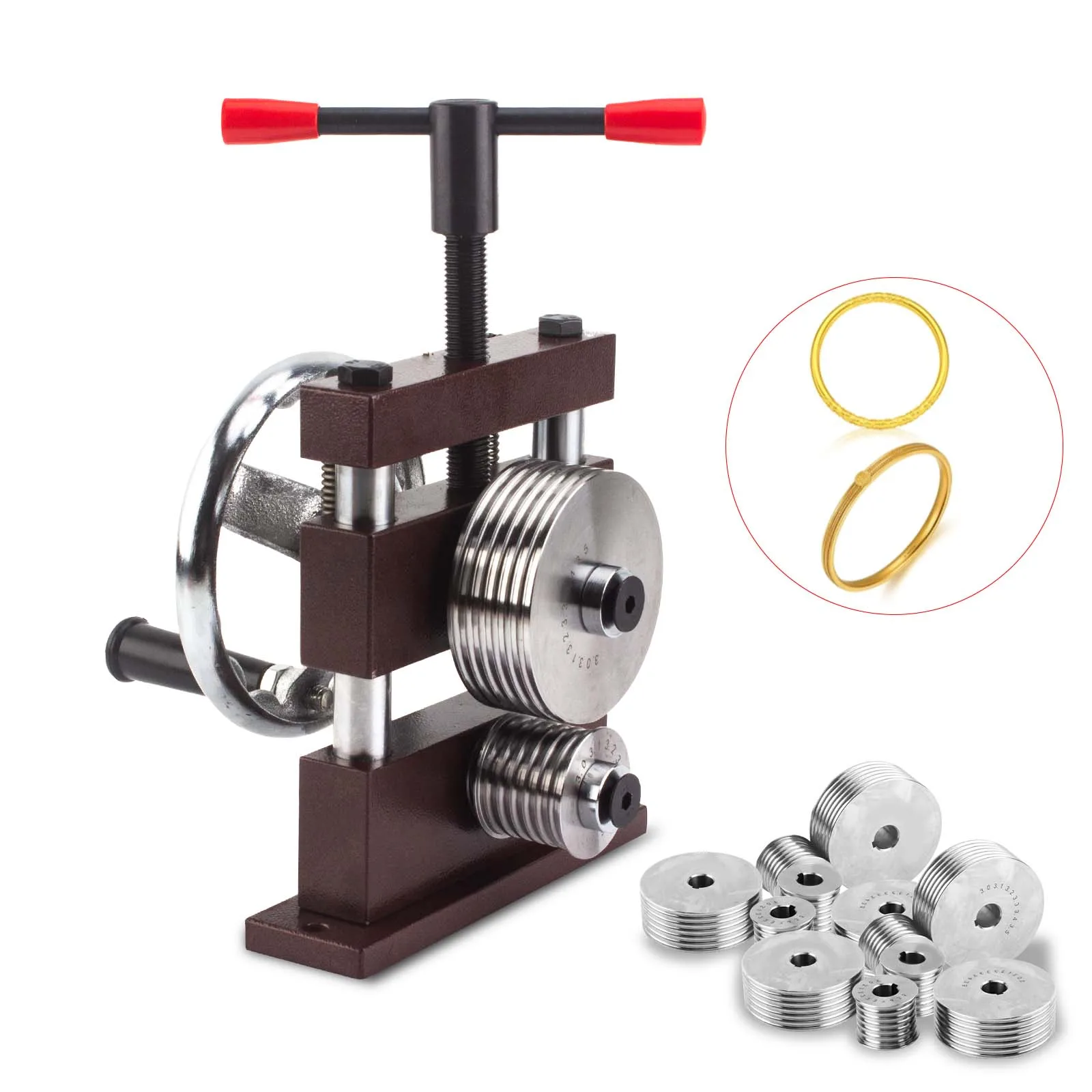Rolling Mill Machine Sturdy Manual Hand Crank Tableting Tool Jewelry Making Machine for Bracelet Earring Jewelry Ring Designer
