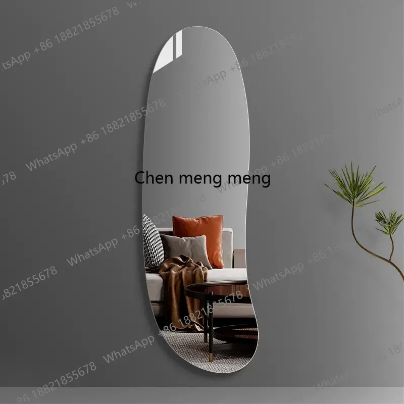 Simple irregular special-shaped full-length mirror, entrance, living room full-body decorative mirror, paste fitting mirror