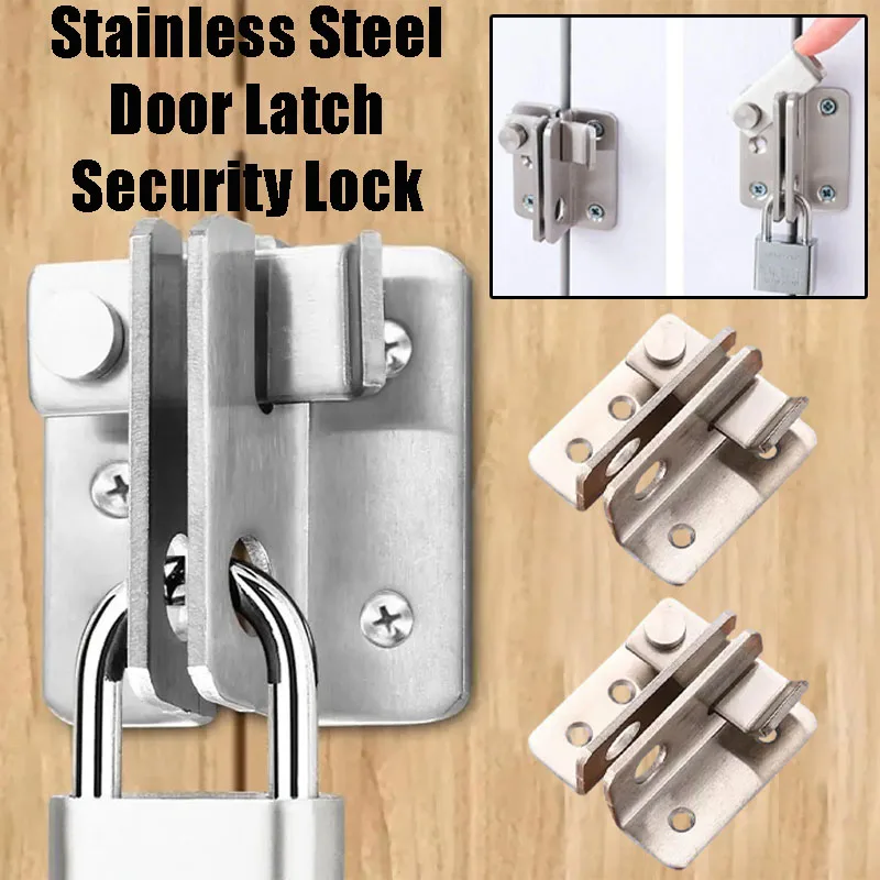 

Дверной болт из нержавеющей стали, защитный замок для двери, деревянный дверной замок, фурнитура для левой и правой двери, домашний защитный замок