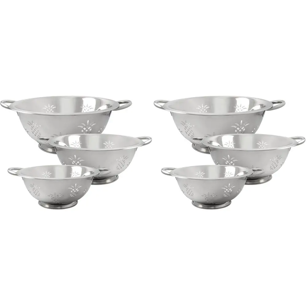 

730 Stainless Steel Pineapple Colanders, Set of 3 Pack of 2