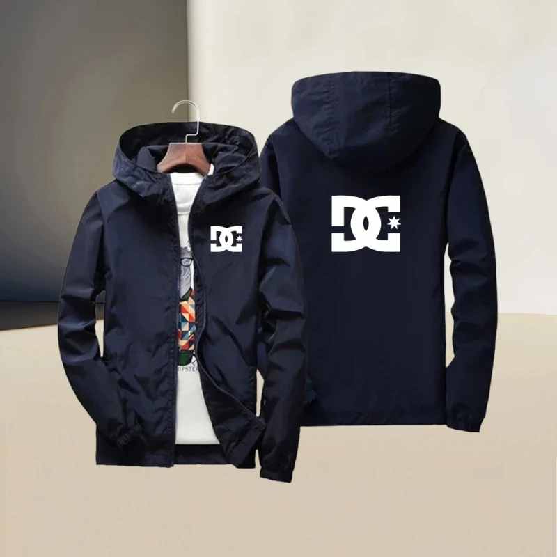 

2026 Spring/Summer Collection Trendy Men's Long-Sleeved Hooded Zip-Up Jacket, Large Size Outdoor Cycling and Fishing Coat