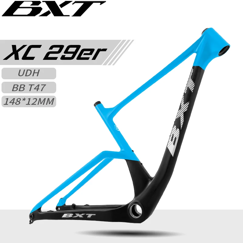 BXT New 29er Carbon Mountain Bike Frame T47148x12mm Boost Hardtail 29er MTB Carbon Frame UDH Hanger