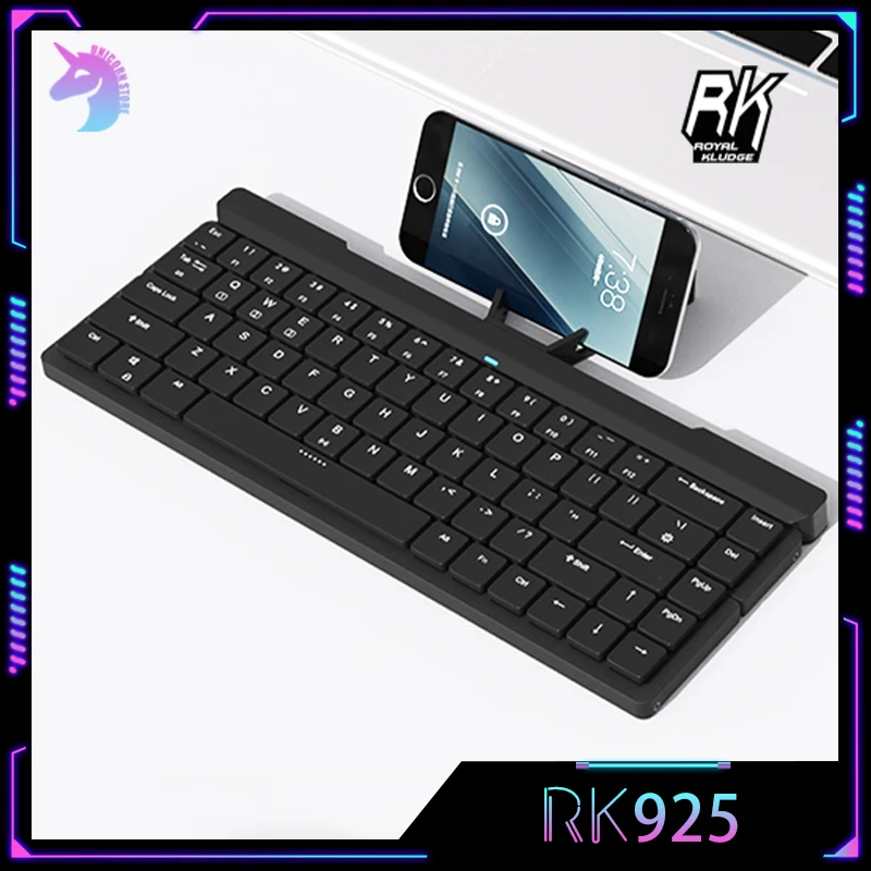 

RK925 Folding Wireless Keyboard 68Keys Portable Bluetooth Dual Mode Mechanical Keyboard Mini USB Wired Keyboard For Laptop Table