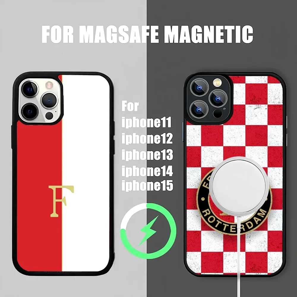 Нидерланды F-Feyenoord чехол для телефона iPhone 14 13 12 11 15 Pro Max Plus ударопрочный для Magsafe беспроводной зарядки чехол