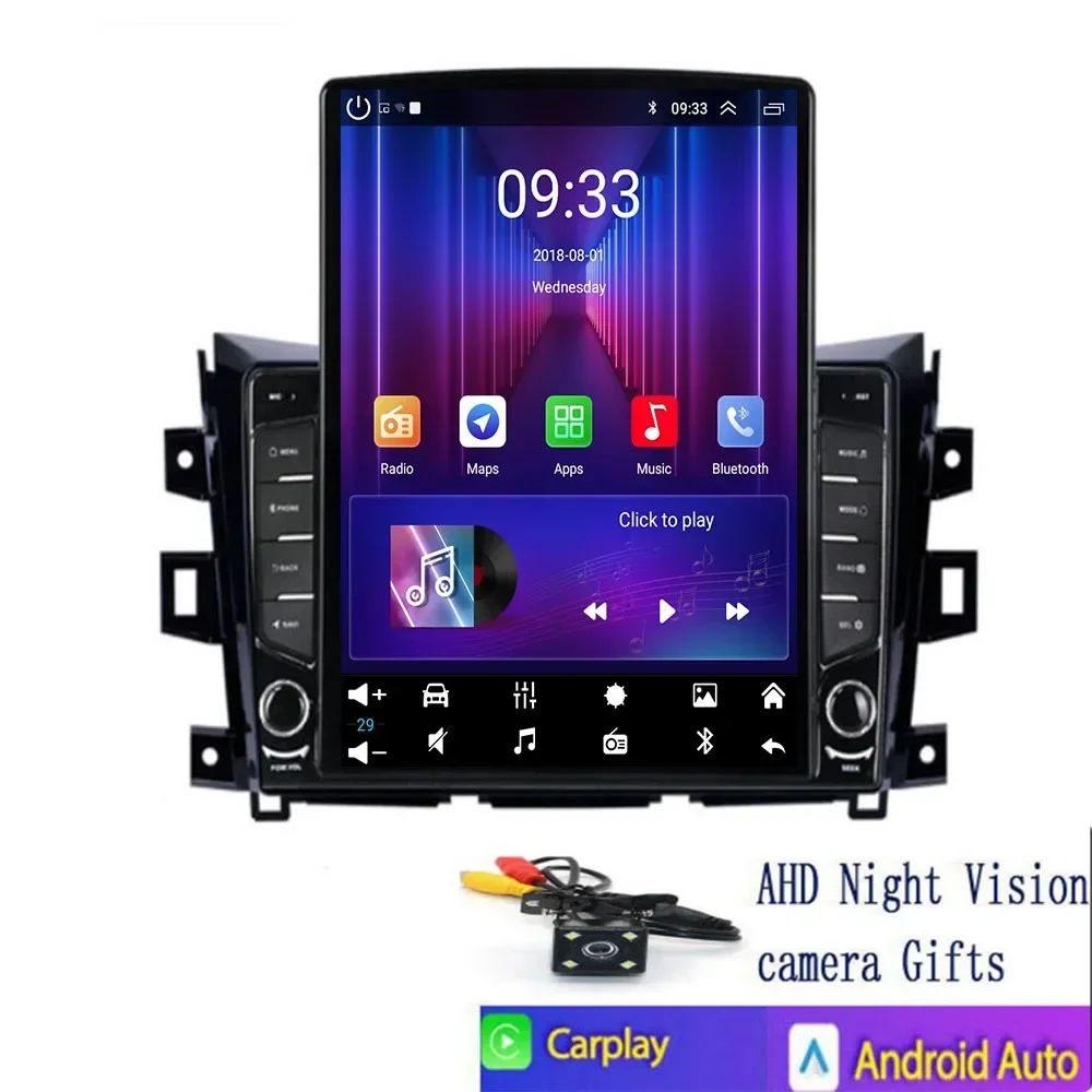 9,7 "Android Auto para Nissan NAVARA Frontier NP300 2015 - 2030 Radio de coche reproductor de vídeo Multimedia BT navegación GPS pantalla QLED