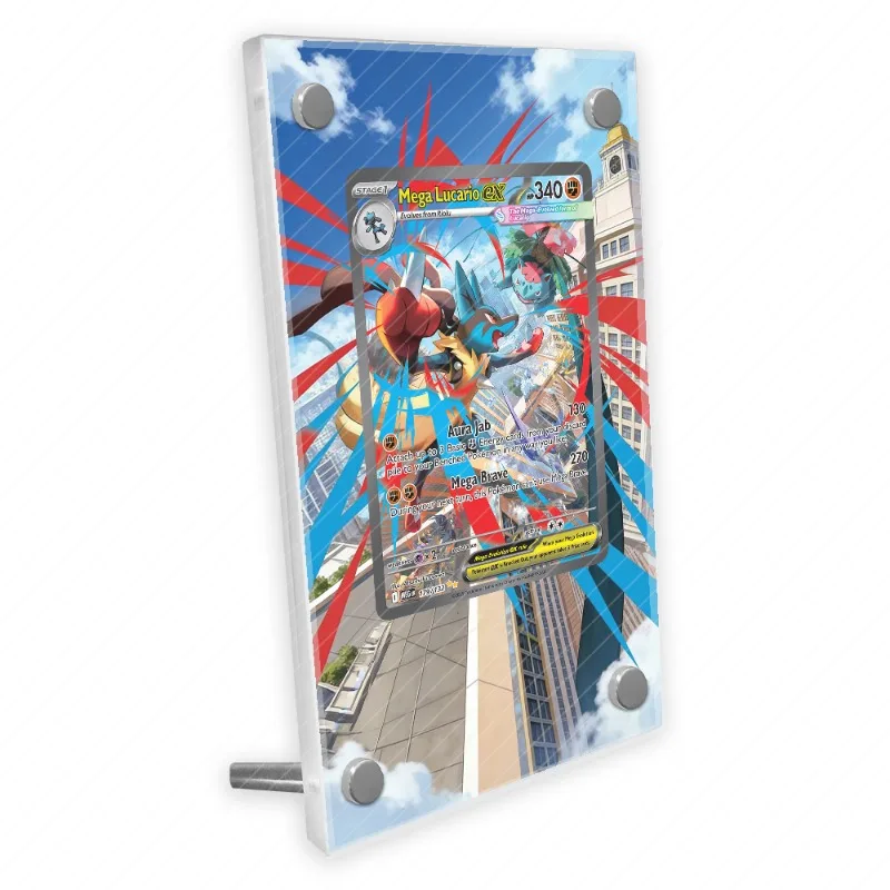 Pantalla de tarjetas de bolsillo Lucario Ex Cobalion, colección de juegos de Anime, regalos de arte expandibles, funda protectora acrílica hecha a sí misma, llavero de juguete