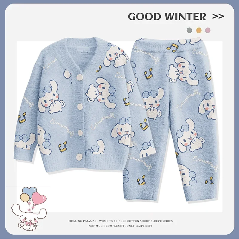 

Kawaii Kuromis Pajamas Cartoon Cute Children Autumn Winter Coral Velvet Pyjamas Home Loungewear Children's Sleepwear New Hot