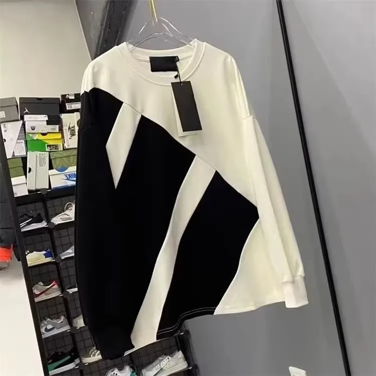 الرجعية ex هودل البلوز ربيع الخريف فضفاضة كبيرة الحجم جولة Ne البلوز مقاومة للاهتراء Dir-resistant أعلى #4