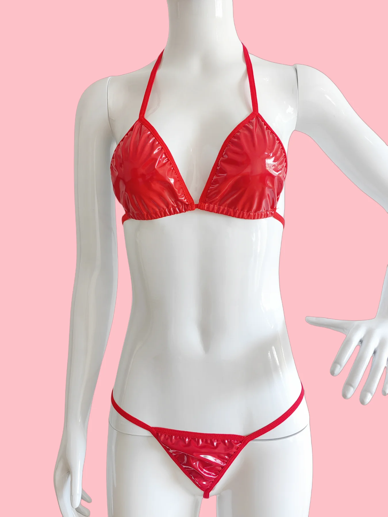 مثير ثلاث نقاط حزام قابل للتعديل الرسن الرقبة براءات الاختراع والجلود مجموعة الملابس الداخلية